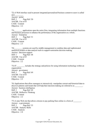 Management Information Systems 12th Edition Laudon Test Bank | PDF