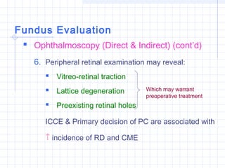 Traction Rd Fundus Management of adult cataract II.ppt