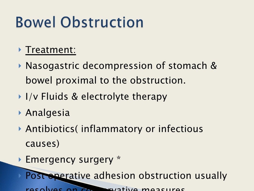 Management Of Intestinal Obstruction