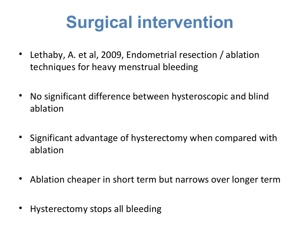 Management of menorrhagia