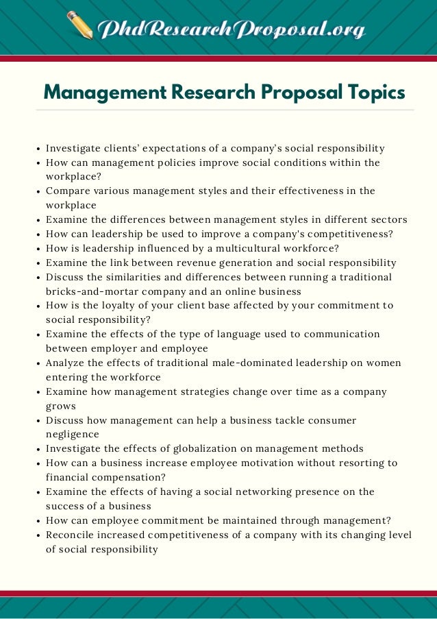 Research proposal for management