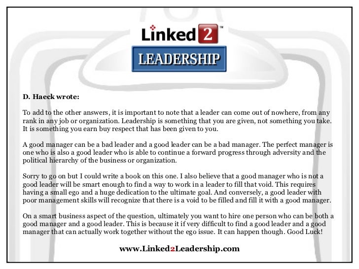 Write a note on leadership