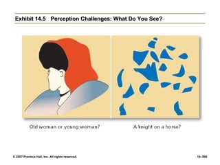 © 2007 Prentice Hall, Inc. All rights reserved. 14–506
Exhibit 14.5
Exhibit 14.5 Perception Challenges: What Do You See?
Perception Challenges: What Do You See?
 