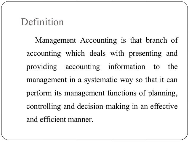 Management accounting