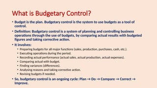 Management Accounting budget and budgetary control bcom | PPTX