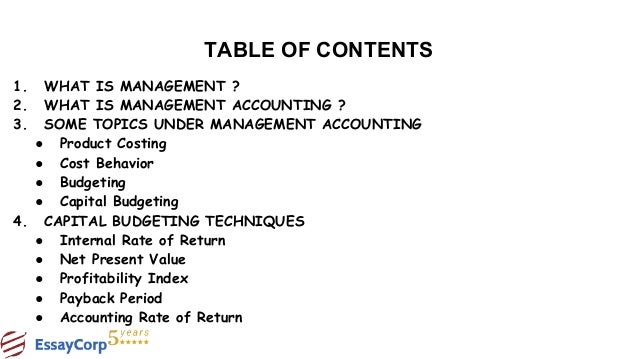 Managerial accounting assignment help
