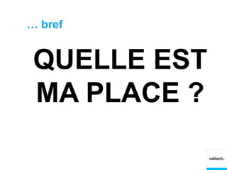… bref


 QUELLE EST
 MA PLACE ?
 