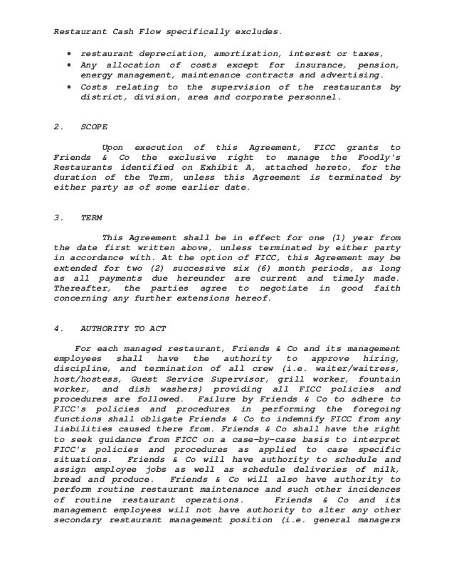 manager contract template