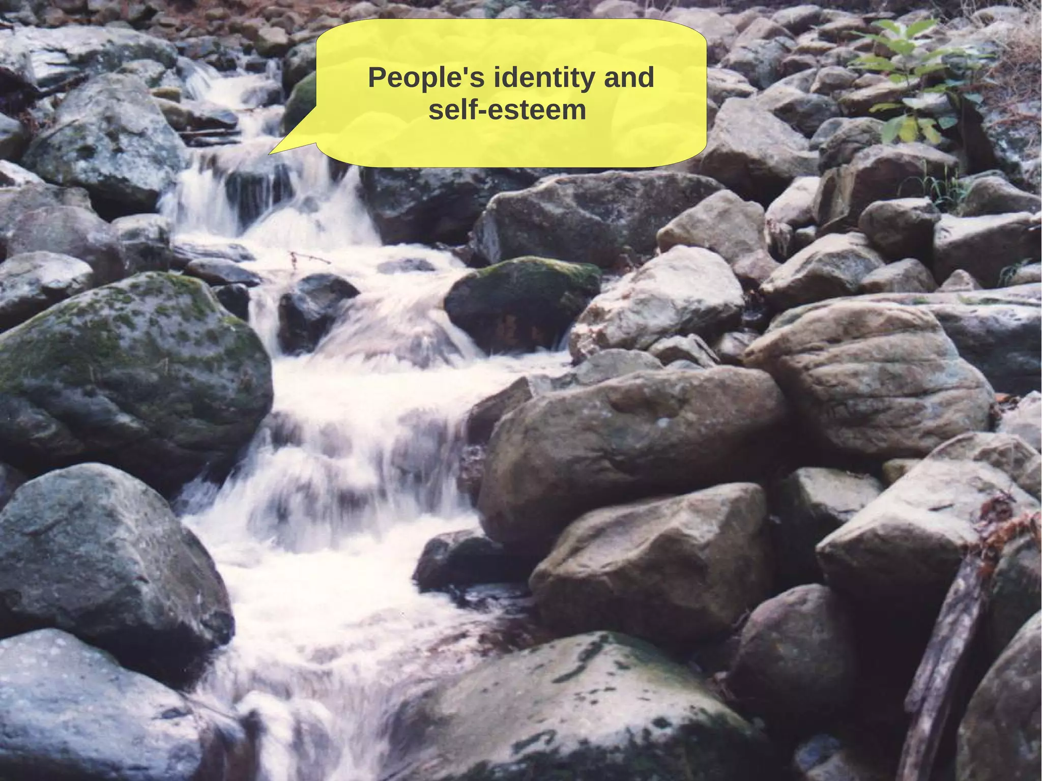 People's identity and
self-esteem
 