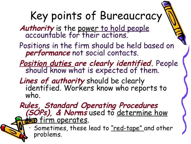 theory of impersonality Advantages and disadvantages of bureaucracy: a bureaucratic organization provides the advantages of specialization because every member is assigned a specialized task to perform. theory of impersonality Advantages and disadvantages of bureaucracy: a bureaucratic organization provides the advantages of specialization because every member is assigned a specialized task to perform.