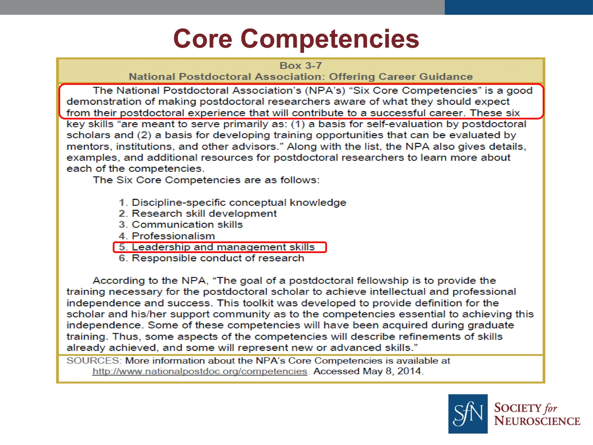 Core Competencies
 