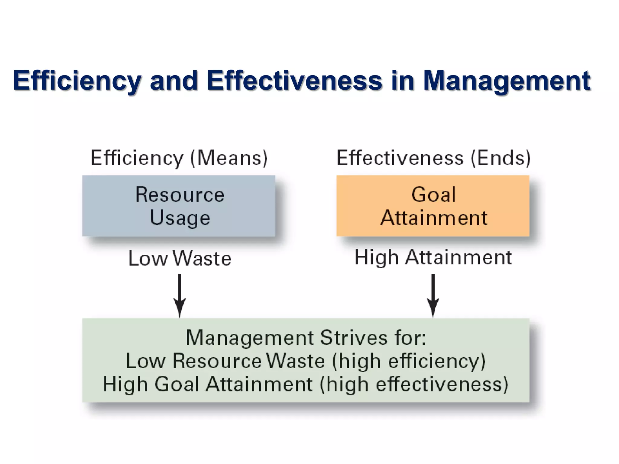 Efficiency and Effectiveness in Management
 