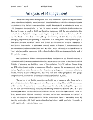 Management Assignment 1