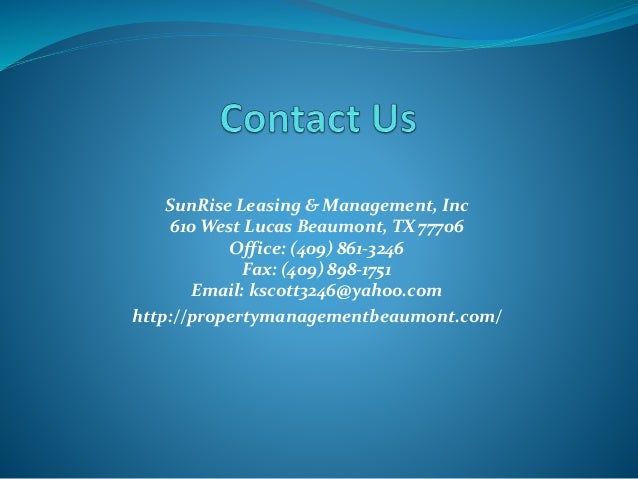Sunrise Property Management Beaumont Tx Sunrise Property Management Beaumont Tx