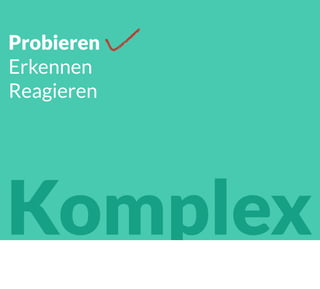Probieren
Erkennen
Reagieren
Komplex
 
