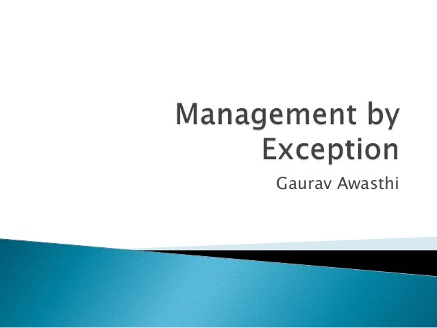 management by exception management by exception