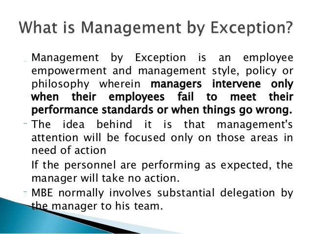 management by exception management by exception