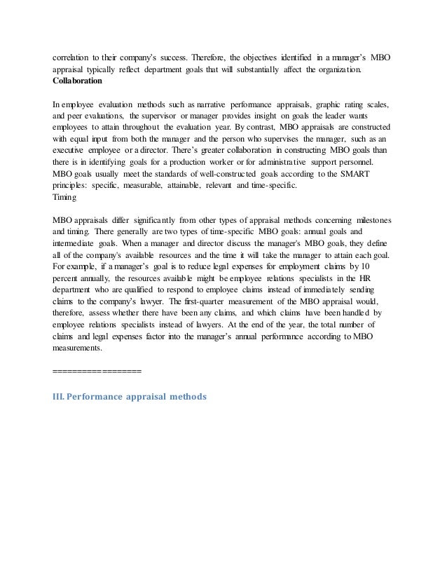 Narrative Performance Review Template Management By Objectives Performance Appraisal Narrative Performance Review Template Management By Objectives Performance Appraisal