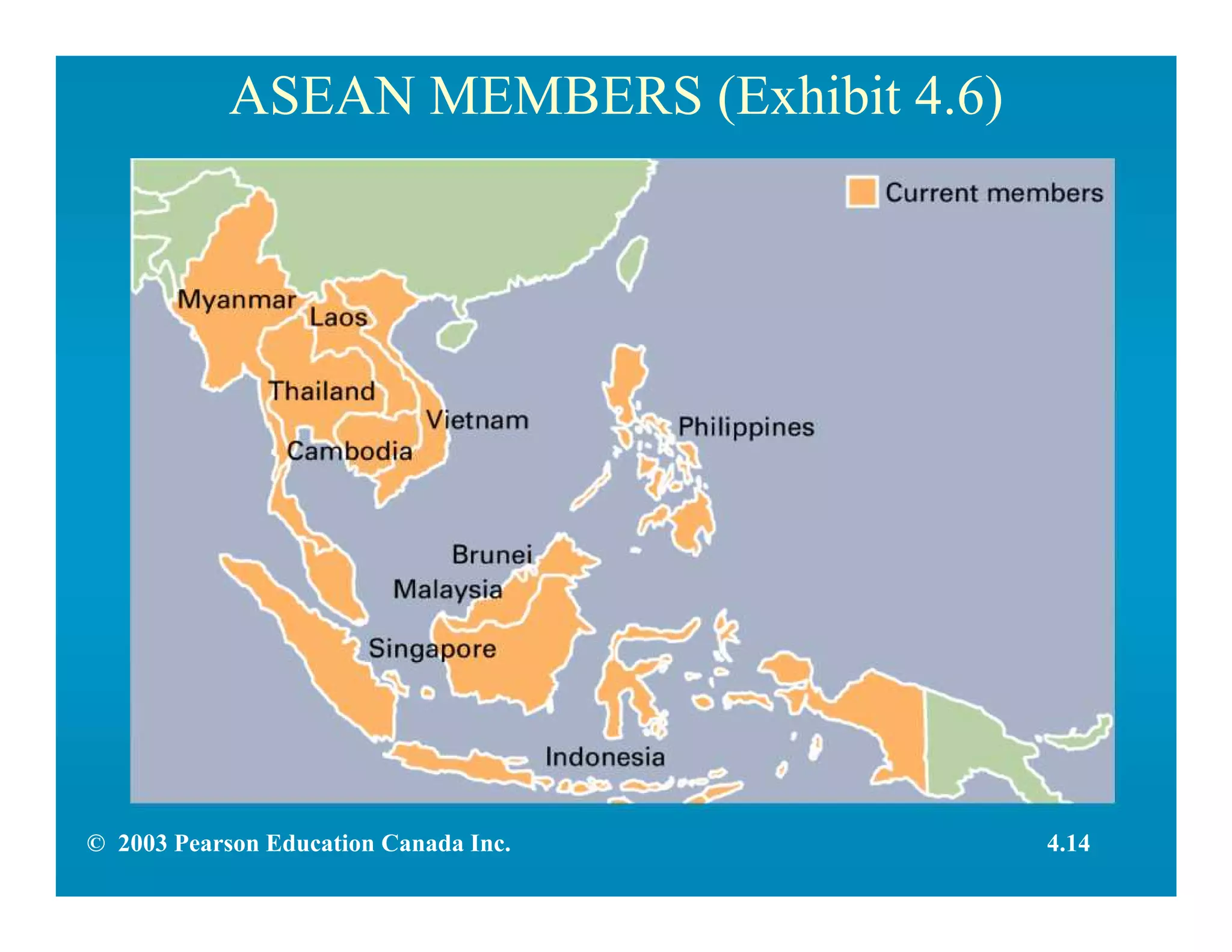 ASEAN MEMBERS (Exhibit 4.6)
4.14© 2003 Pearson Education Canada Inc.
 