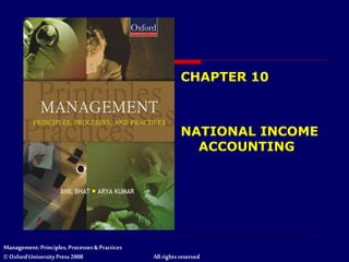 Management: Principles, Processes & Practices
© Oxford University Press 2008 All rights reserved
CHAPTER 10
NATIONAL INCOME
ACCOUNTING
 