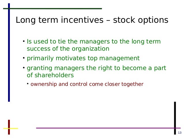 Management compensation stock options