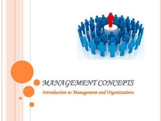 MANAGEMENT CONCEPTS
Introduction to Management and Organizations
 