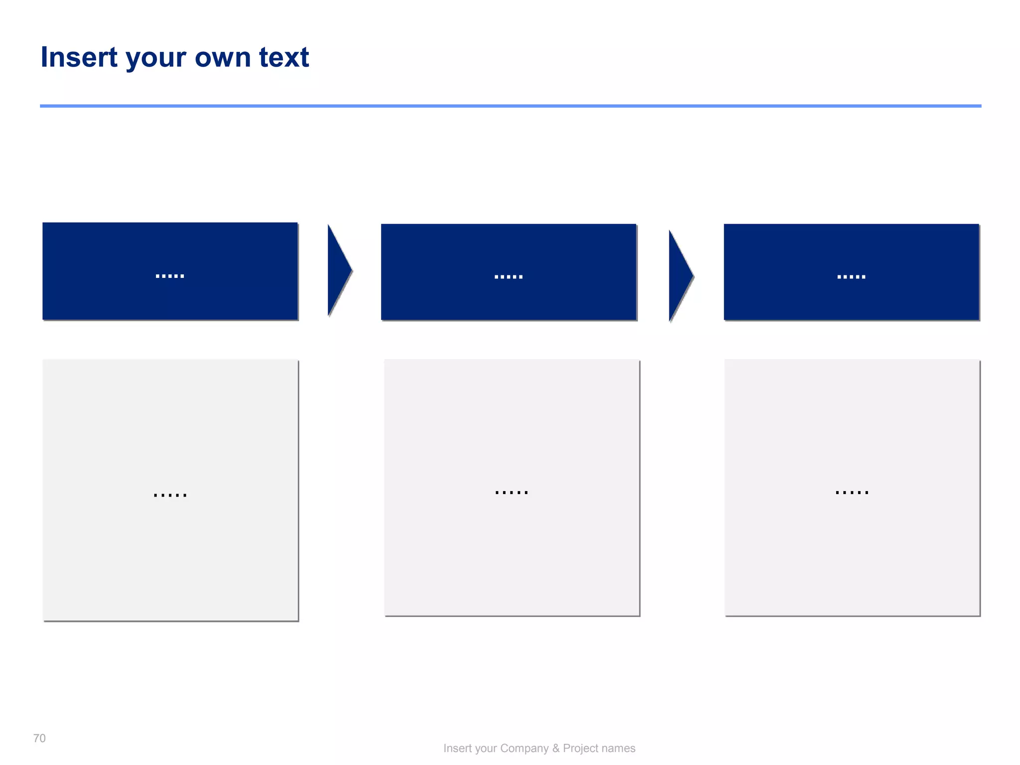 70
Insert your Company & Project names
70
Insert your own text
..... ..... .....
...............
 