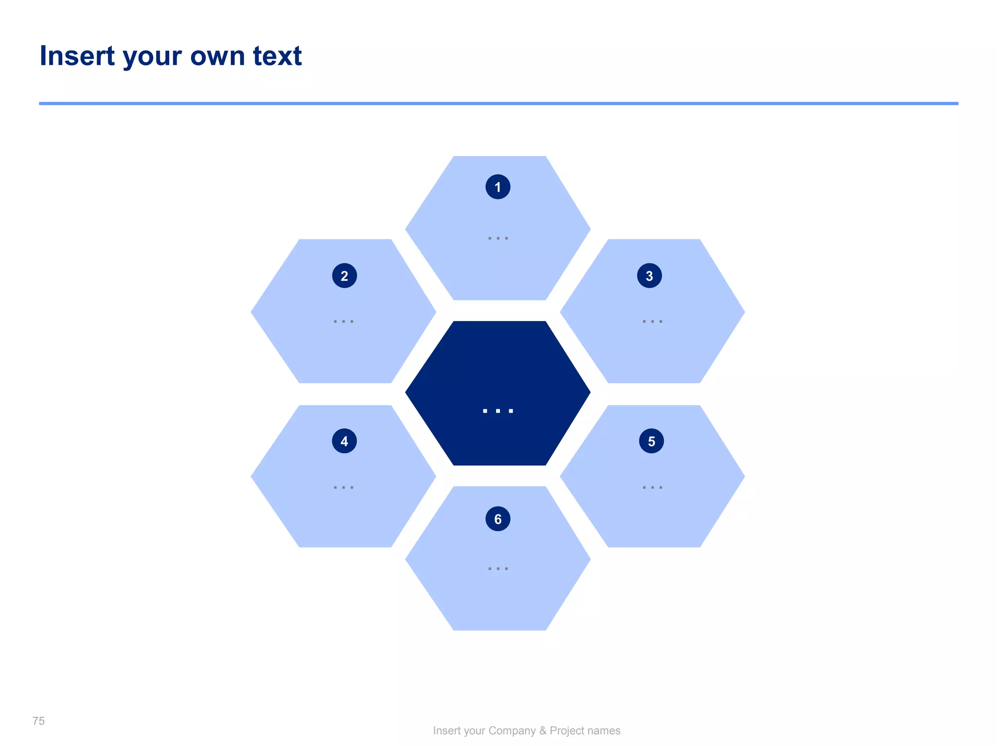 75
Insert your Company & Project names
75
Insert your own text
…
…
…
… …
…
2
4
6
5
3
1
…
 