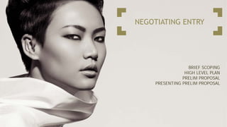 NEGOTIATING ENTRY
BRIEF SCOPING
HIGH LEVEL PLAN
PRELIM PROPOSAL
PRESENTING PRELIM PROPOSAL
 