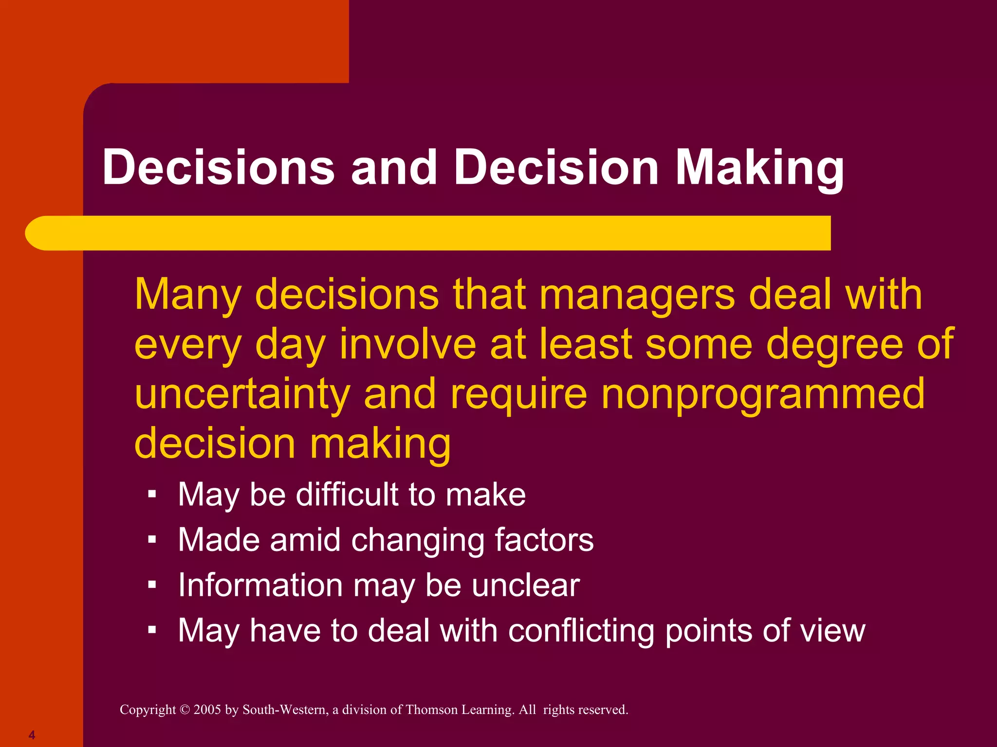 Management decision making seminor | PPT