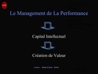 © Jean-Antoine
Moreau
copying and
reproduction
prohibited
Copyright Managed
by ADAGP.
JAM 26 /
Contact Mobile Website MOOC
Le Management de La Performance
Capital Intellectuel
Création de Valeur
 
