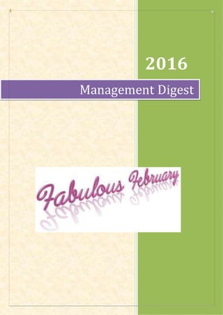 2016
Management Digest
 