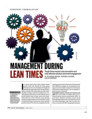 Management During Lean Times