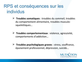 Violence Rps Les RISQUES PSYCHOSOCIAUX, Mettre en place des outils de prévention | PPT