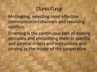 StaffingStaffing is the whole personnel function of bringing in and training the staff and maintaining favorable conditions of work