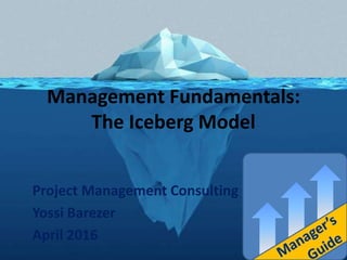 Management Fundamentals:
The Iceberg Model
Project Management Consulting
Yossi Barezer
April 2016
 