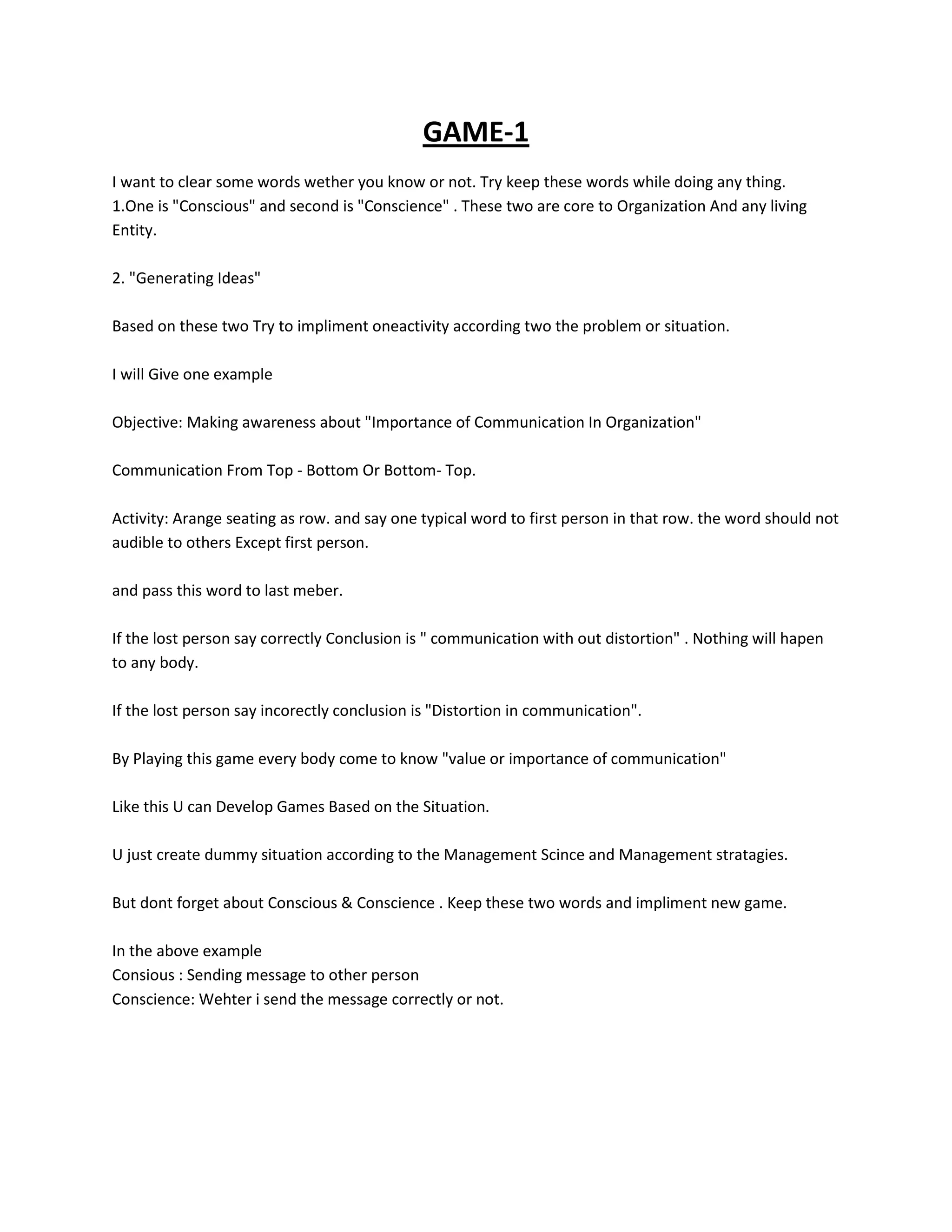 Management games DOCX