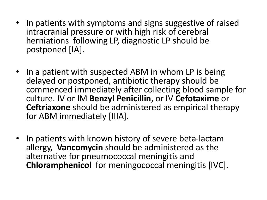 Management guidelines pyogenic meningitis