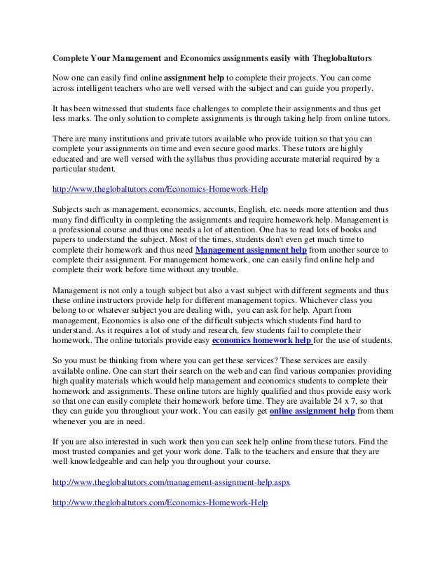 Buy economics assignment