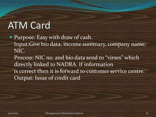 Transaction Processing SystemA Transaction Processing System (TPS) is a type of information system. TPSs collect, store,modify, and retrieve thetransactions of an organization. A transaction is an event that generatesor modifiesdat a that is eventually stored in an information system. From a technical perspective,a Transaction Processing System (or Transaction Processing Monitor) monitors transactionprograms, a special kind of programs. The essence of a transaction program is that it managesdata that must be left in a consistent state.9/20/2011Management Information System7