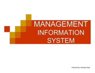 MANAGEMENT
INFORMATION
   SYSTEM


        Prepared By: Hardeep Singh
 