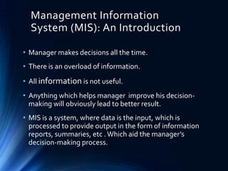 Management information system (MIS) | PPTX