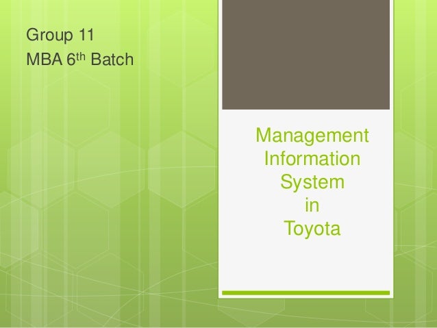 Toyota accounting information system
