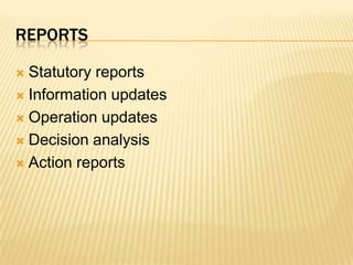 reportsStatutory reportsInformation updatesOperation updatesDecision analysisAction reports