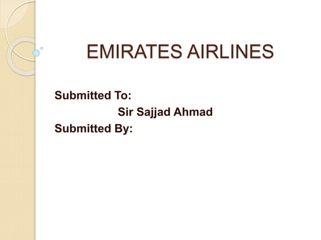 Management Information System In Emirates Airlines PPT