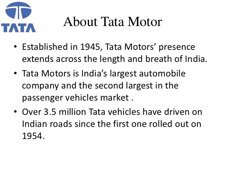 Management information system in tata motors