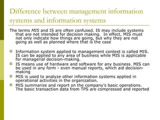 Management Information System (MIS) | PPT