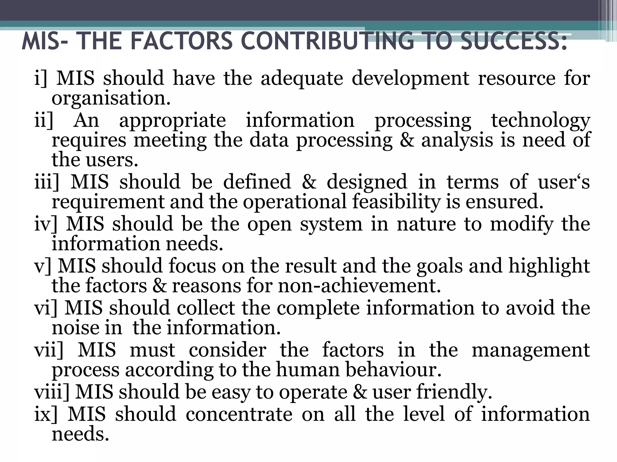 Management information system ( MIS ) | PPTX