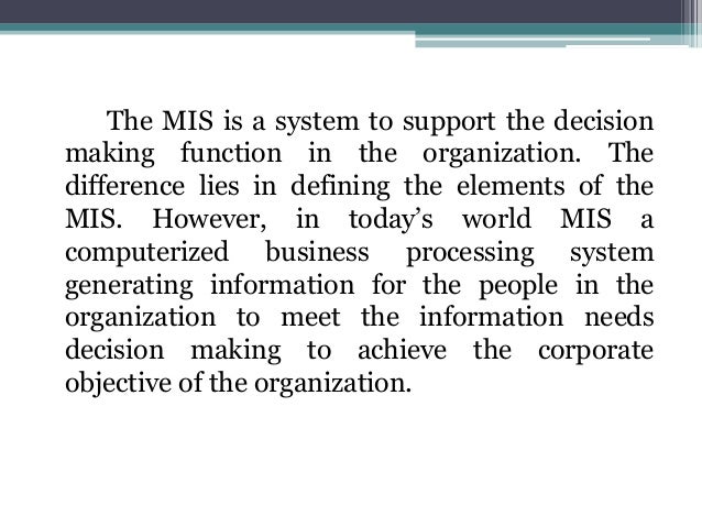 Management Information System Mis