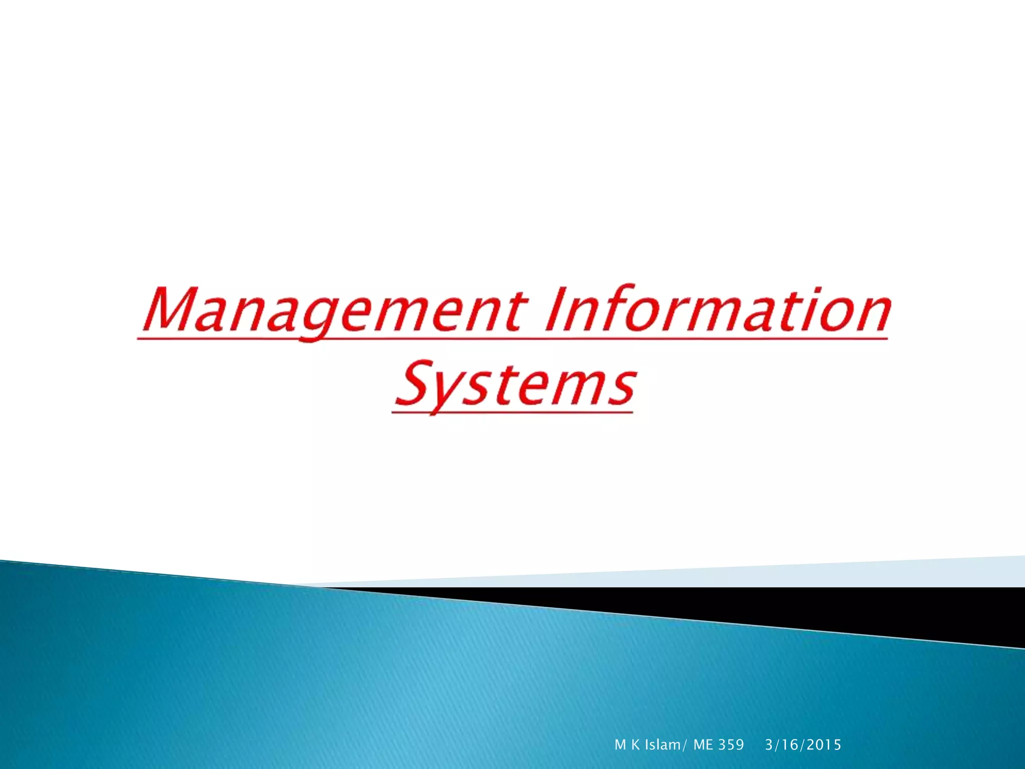 Management information systems | PPT